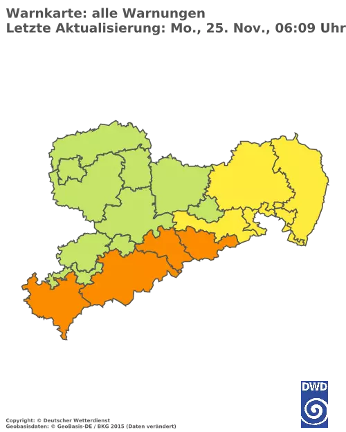 Aktuelle Wetterwarnungen für  Dresden